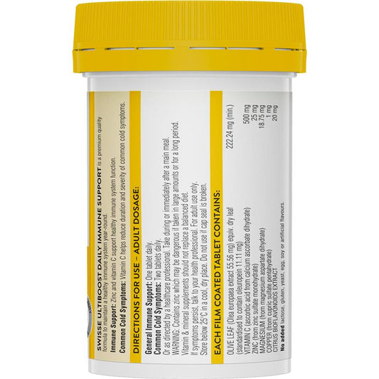 Swisse Ultiboost Immune Support 60 Tablets with Vitamin C & Zinc – view 2