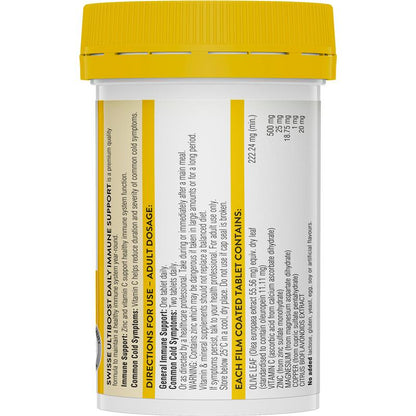 Swisse Ultiboost Immune Support 60 Tablets with Vitamin C & Zinc