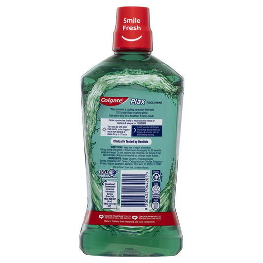 Colgate Plax Alcohol-Free Antibacterial Mouthwash Freshmint 1L-Auzzi Store