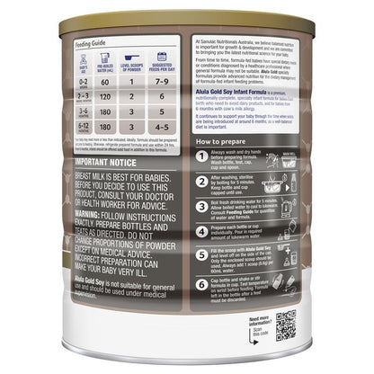 Alula Gold Soy Infant Formula 0-12 Months - 900g - Auzzi Store