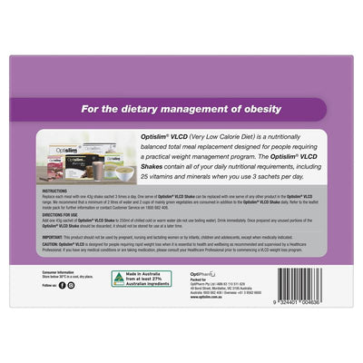 Optislim VLCD Meal Replacement Shake Variety Pack 21x43g Sachets - Nutritional Weight Management