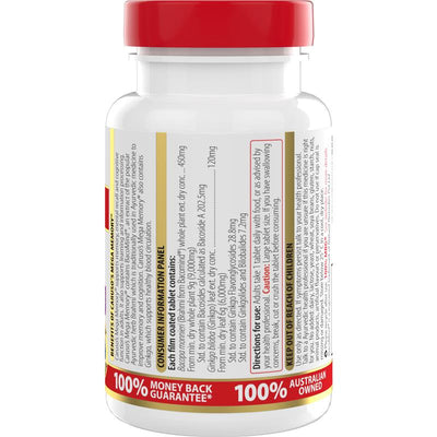 Caruso's Mega Memory - 60 Tablets for Enhanced Cognitive Performance