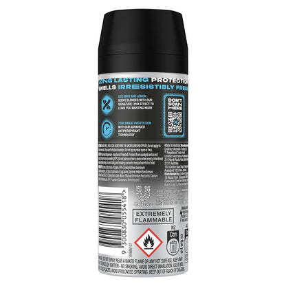 LYNX Ice Chill 165ml Antiperspirant Deodorant for Men, 72-Hour Mint Lemon