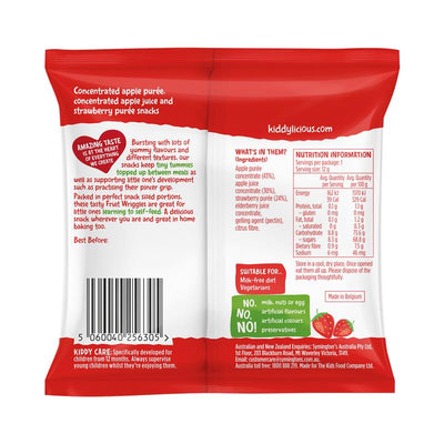 Kiddylicious Strawberry Wriggles 12g - Yummy Snack for Toddlers