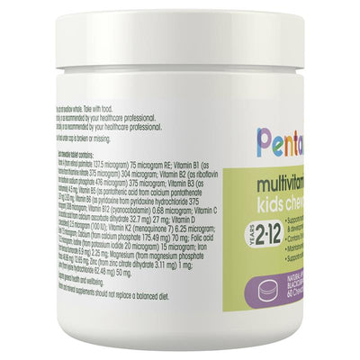 Pentavite Multivitamin + Iron Kids 60 Chewable Tablets - Essential Nutrients for Growth
