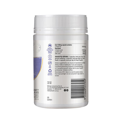 Melrose Organic Flaxseed Vegan 500mg 240 Capsules - Plant-Based Omega-3
