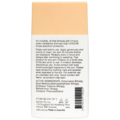 Natio Invisible Face Fluid Sunscreen SPF 50+ - 60ml