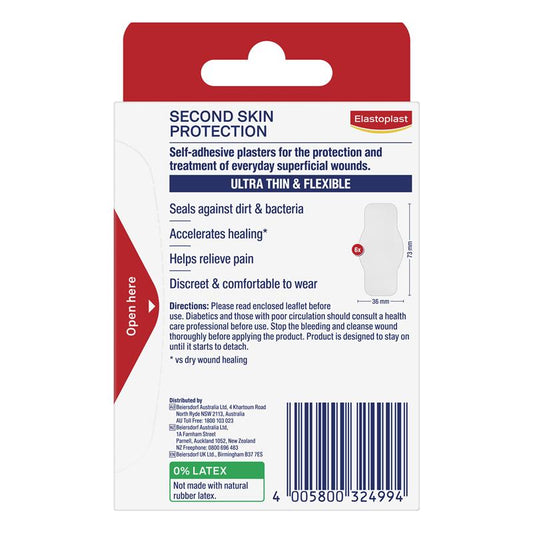 Elastoplast Second Skin Protection Strips - 3.6cm x 7.3cm (6 Pack)