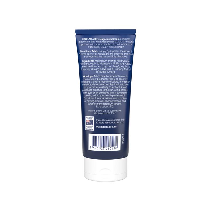 Bioglan Active Magnesium Cream 100g - Natural Muscle Relief - Auzzi Store