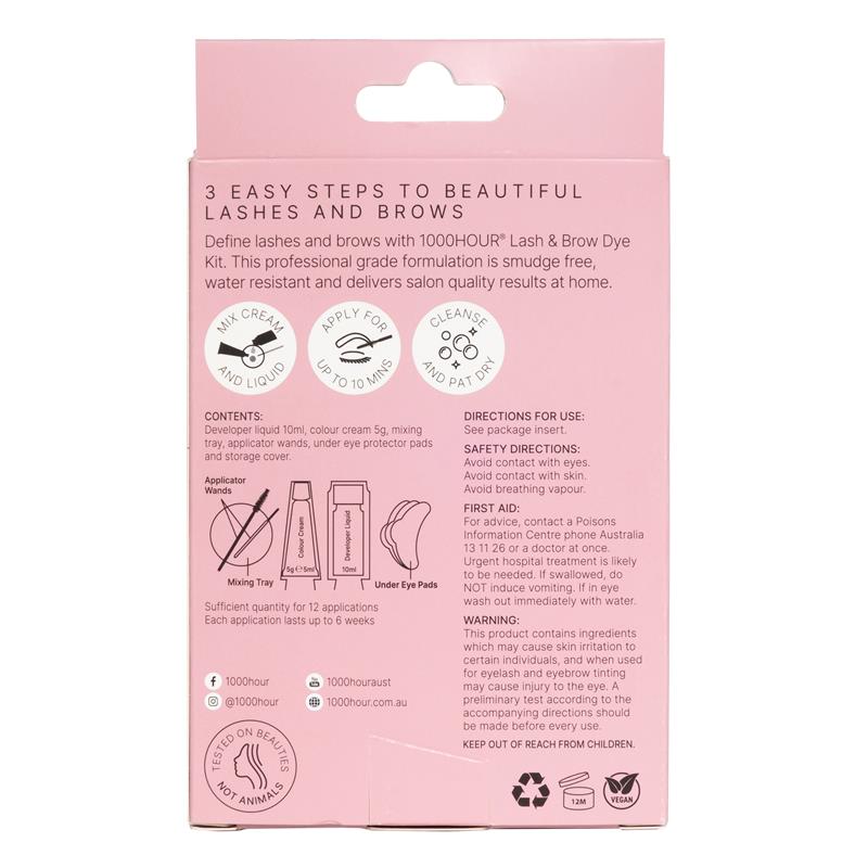 1000 Hour Eyelash & Brow Dye Kit - Black-Auzzi Store