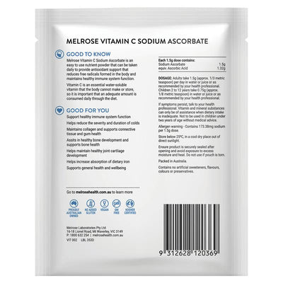 Melrose Vitamin C Sodium Ascorbate Powder 125g – Immune Support Antioxidant