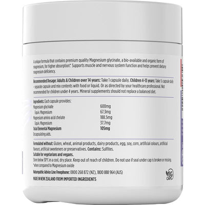 Nutra-Life Magnesium Glycinate 200 Capsules – High Absorption Supplement