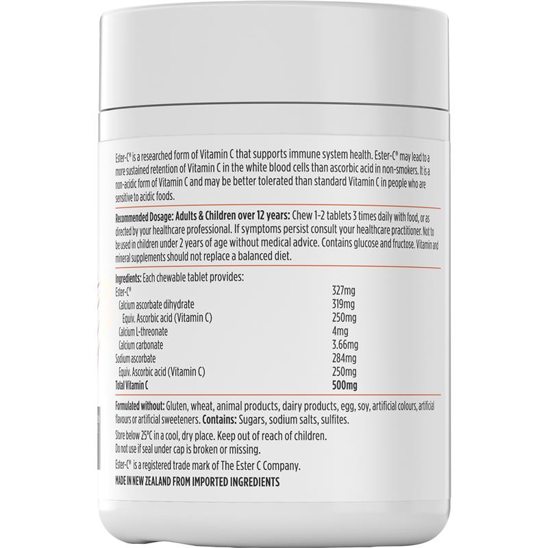 Nutra-Life Ester C Chewables 120 Tablets - Natural Immunity Support-Auzzi Store