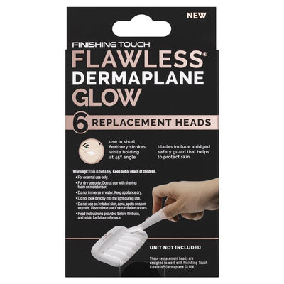 Flawless Finishing Touch Dermaplane Glow Replacement Heads - 6 Pack