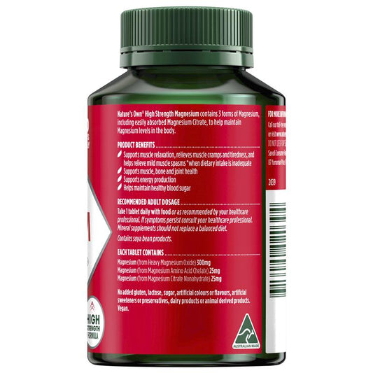 Nature's Own High Strength Magnesium Citrate & Chelate 150 Tablets – view 2 - Auzzistore