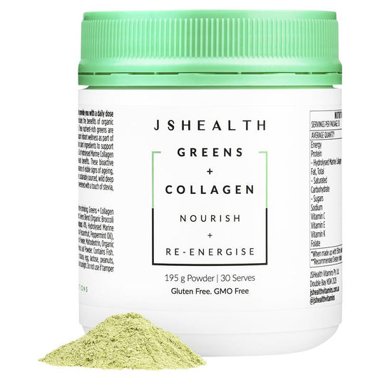 JSHEALTH Greens + Collagen Powder 195g - Natural Wellness Boost – view 2 - Auzzistore