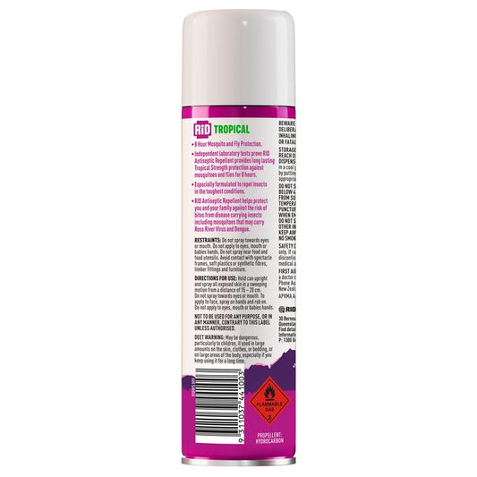 Rid Tropical Strength Medicated Insect Repellent Aerosol 150g - 8-Hour Protection-Auzzi Store