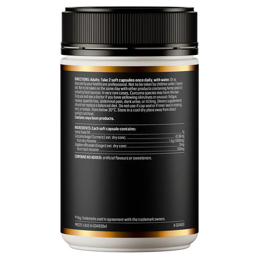 GO Healthy Hemp Seed Oil with Turmeric & Ginger - 100 Soft Capsules – view 2 - Auzzistore