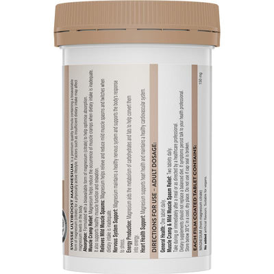 Swisse Ultiboost Magnesium 120 Vegan Tablets – Muscle & Energy Support