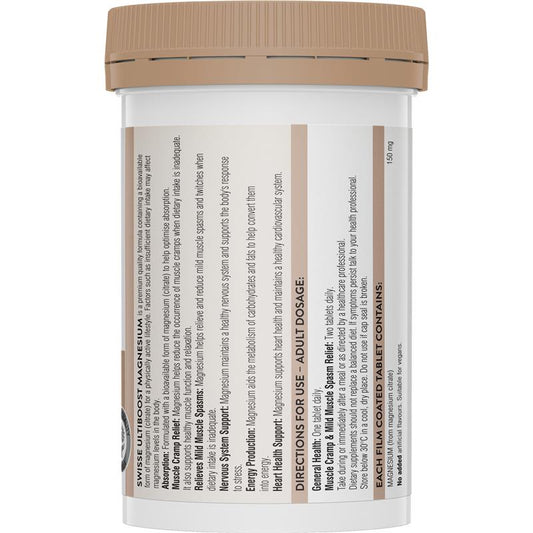 Swisse Ultiboost Magnesium 120 Vegan Tablets – Muscle & Energy Support – view 2