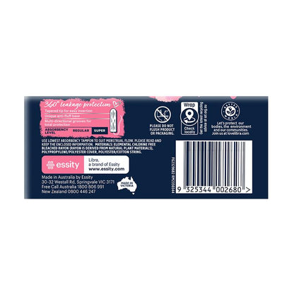 Libra Super Absorbent Tampons, 16 Count - Leak Protection, Easy Insertion