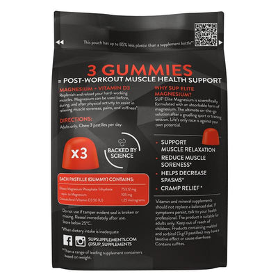 SUP Elite Magnesium Gummies Raspberry Crush - 45 Count