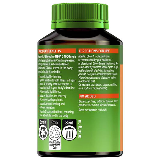 Cenovis Mega C 1000mg - 60 Chewable Tablets with Orange Flavor-Auzzi Store