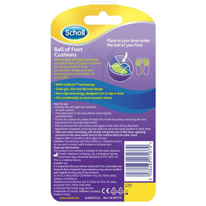 Scholl Party Feet Gel Cushions – Ultra Slim, Invisible Pain Relief, 1 Pair