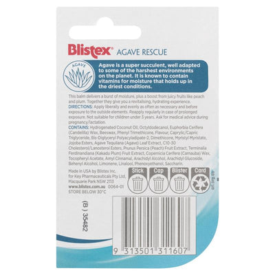 Blistex Agave Rescue Lip Balm Stick 3.7g - Hydrating Lip Care