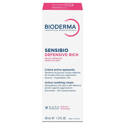 Bioderma Sensibio Soothing Defensive Rich Moisturiser for Dry, Sensitive Skin - 40ml