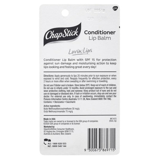 Chapstick Lip Conditioner with SPF 15 - 4.2g Stick-Auzzi Store
