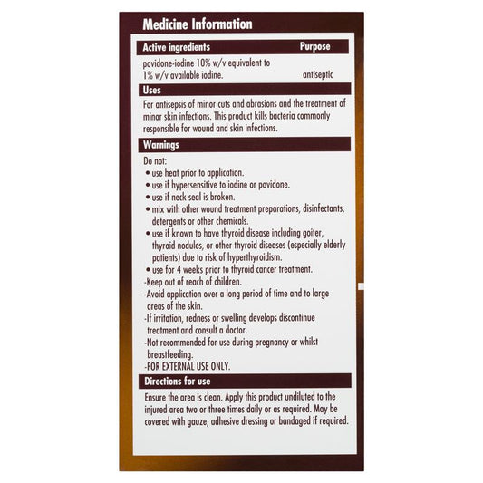 Betadine Antiseptic Topical Solution - 100mL – view 2 - Auzzistore