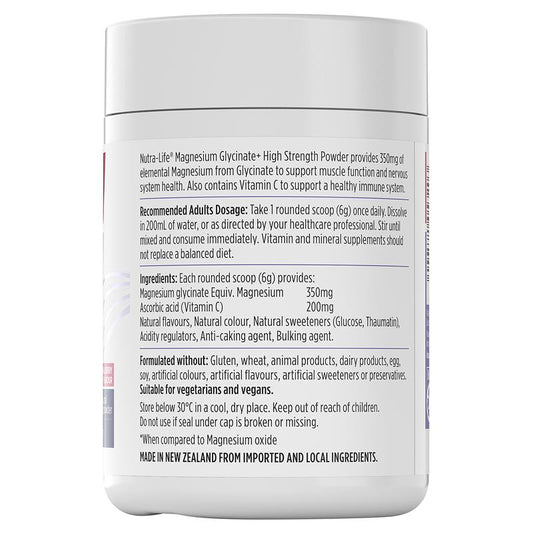 Nutra-Life Magnesium Glycinate Powder with Vitamin C, Berry, 180g – view 2