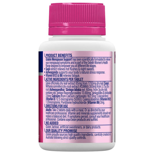 Ostelin Menopause Support 60 Tablets - Relief for Menopause Symptoms