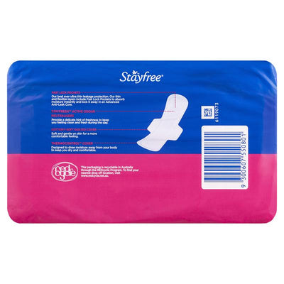 Stayfree Super Ultra Thin Sanitary Pads with Wings, 20 Pack