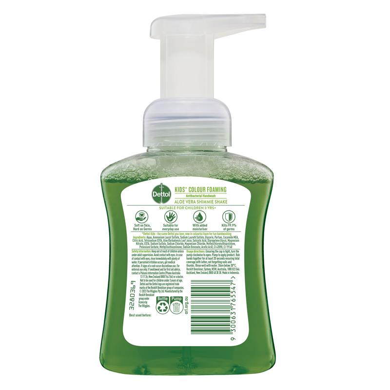 Dettol Kids The Wiggles Colour Foaming Hand Wash Aloe Vera 250ml