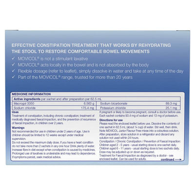 Movicol Junior Flavour Free 30 Sachets - Gentle Constipation Relief