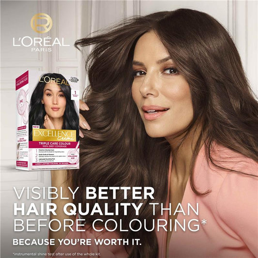 L'Oreal Excellence Creme 1 Black Hair Colour - 1 Pack - Auzzi Store