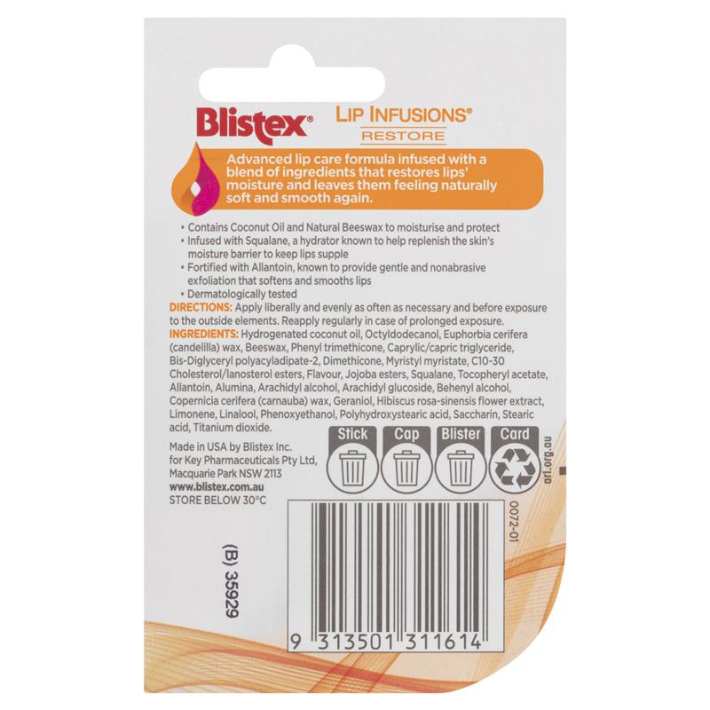 Blistex Lip Infusions Restore Lip Balm Stick - 3.7g