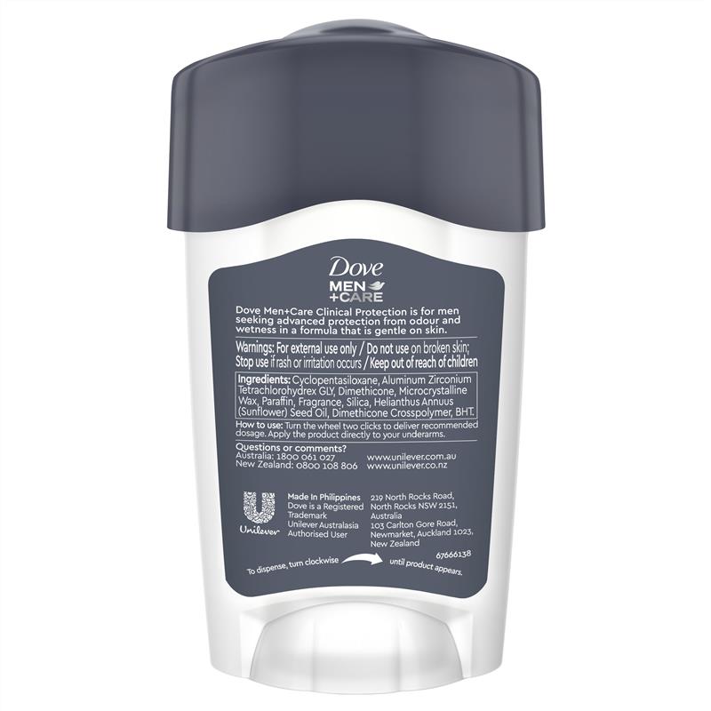 Dove Men+Care 96-Hour Clinical Antiperspirant Cream 45ml
