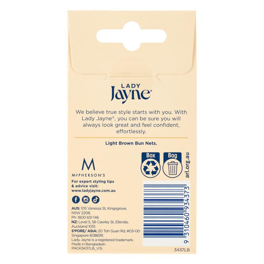Lady Jayne Light Brown Bun Nets, Pack of 3-Auzzi Store