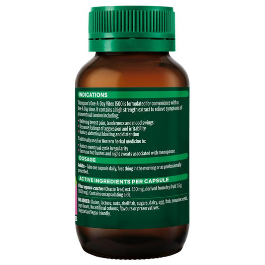 Thompson's Vitex 1500mg Capsules - One-A-Day, 60 for PMS Relief – view 2