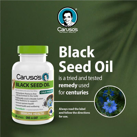 Caruso's Black Seed Oil 500mg - 60 Capsules, Antioxidant Support – view 2
