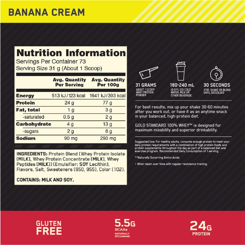 Optimum Nutrition Gold Standard 100% Whey Protein - Banana (2.27kg)
