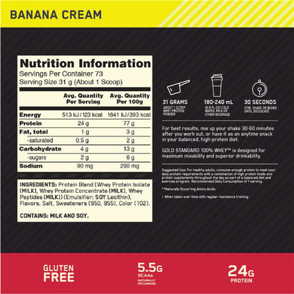 Optimum Nutrition Gold Standard 100% Whey Protein - Banana (2.27kg)