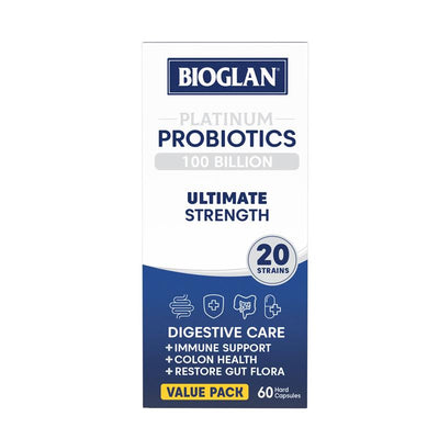 Bioglan Platinum 100B CFU Probiotics, 20 Strains, 60 Capsules