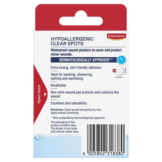 Elastoplast Sensitive Transparent Hypoallergenic Spot (24 Spots)-Auzzi Store