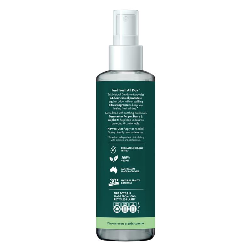 Akin Lime & Orange Natural Deodorant Spray 150ml