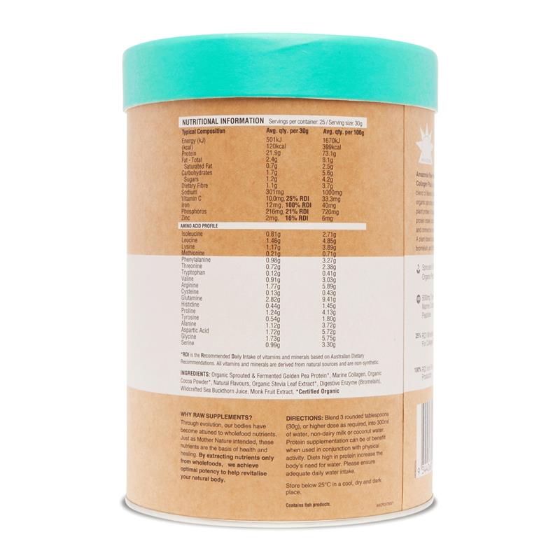 Amazonia Raw Protein Collagen Plus Choc Hazelnut 750g - Beauty & Wellness