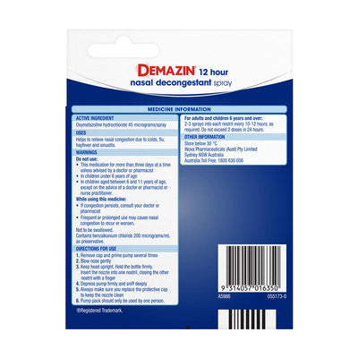 Demazin 12 Hour Relief Nasal Decongestant Spray - 20ml